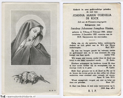 Joanna Maria Cornelia de Kock- Jacobus Johannes Josephus Haans